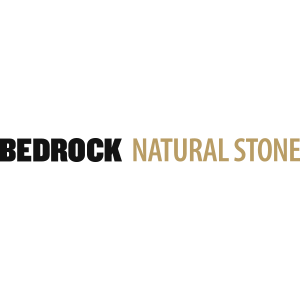 Bedrock Natural Stone logo in black and gold