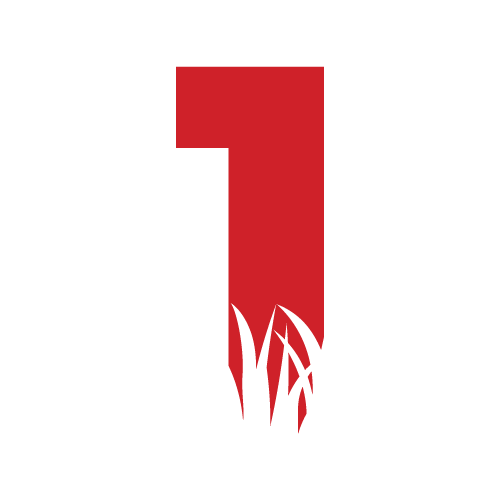Red number one with claw marks