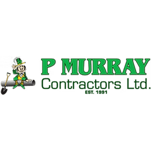 P-Murray logo with leprechaun and green lettering