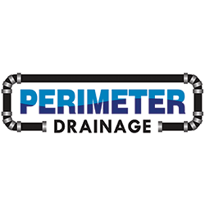 Perimeter Drainage logo with pipe border design